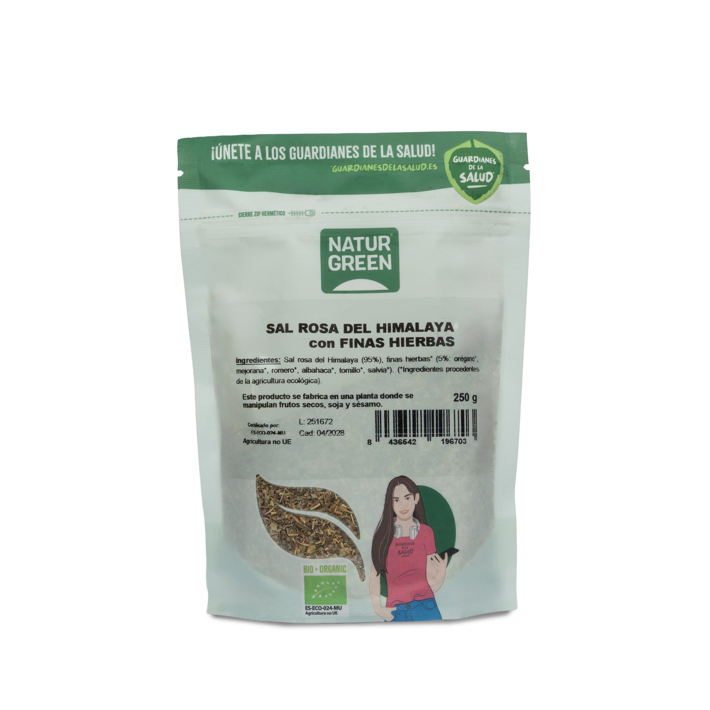 Sal del Himalaya Finas Hierbas 250g NaturGreen