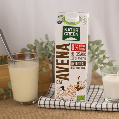 Pack 6x Bebida de Avena Integral 0% Azúcares Bio 1L NaturGreen