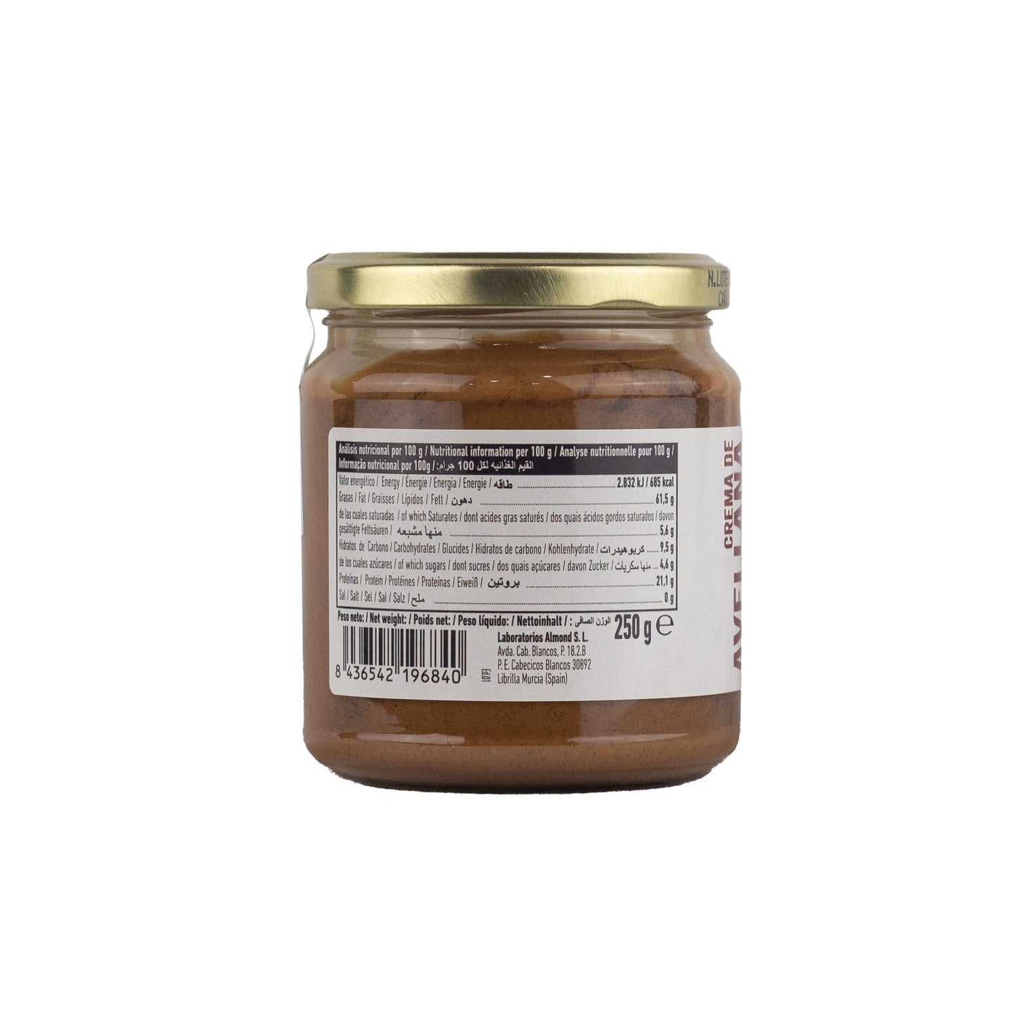 Crema de Avellanas Bio 100% NaturGreen 250g