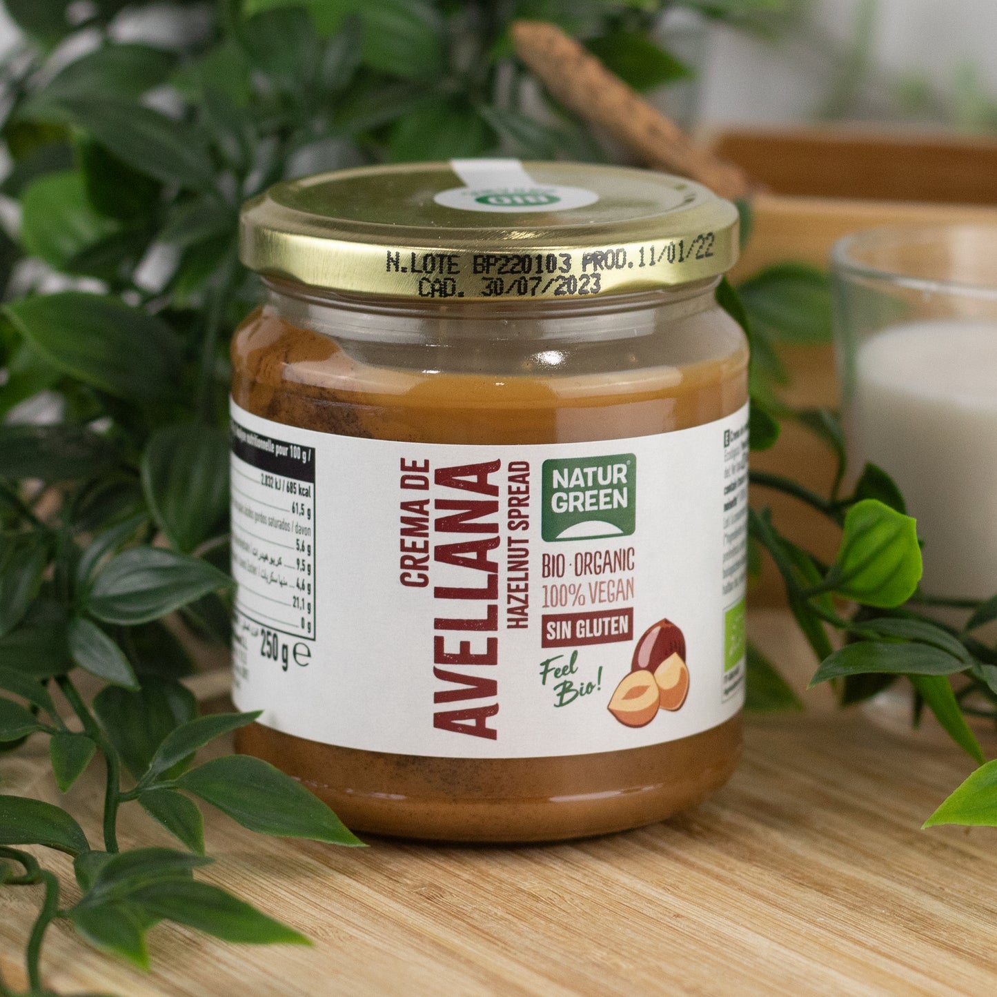 Crema de Avellanas Bio 100% NaturGreen 250g