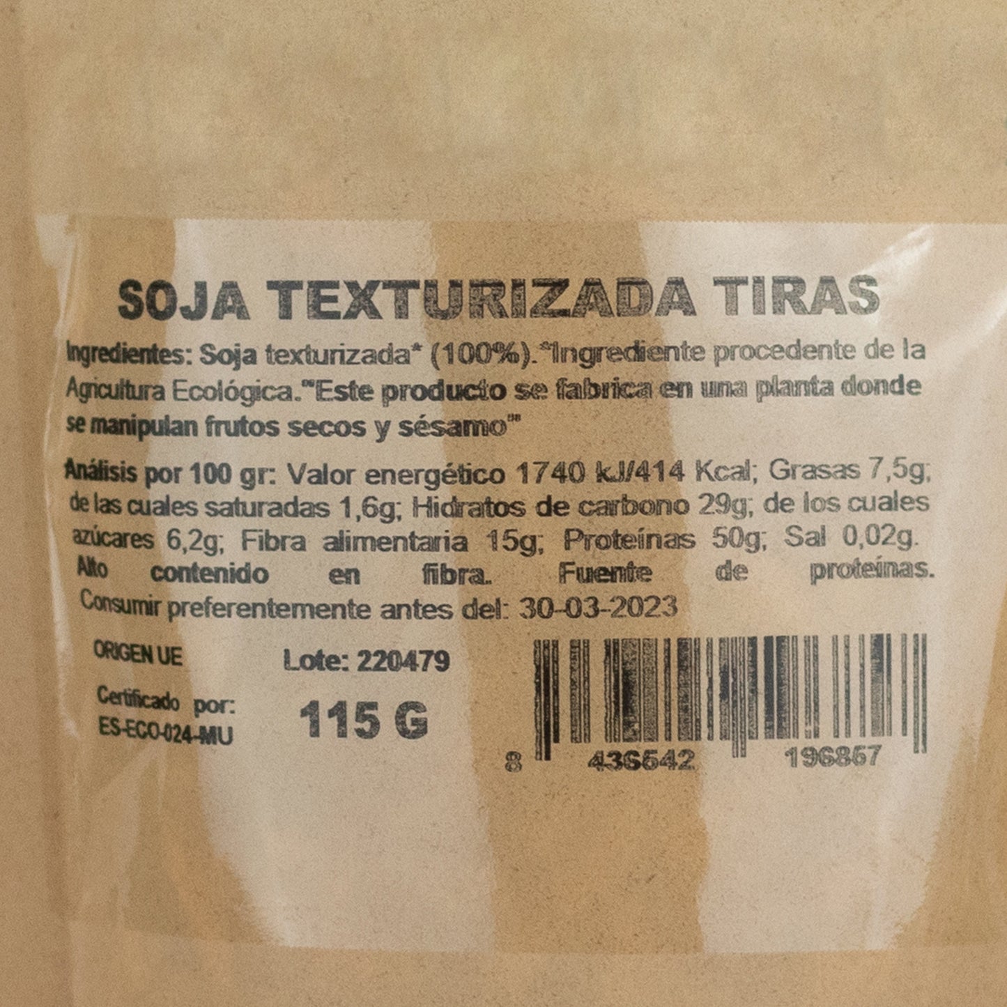 Pack 10x Soja texturizada tiras Bio 115g Naturgreen