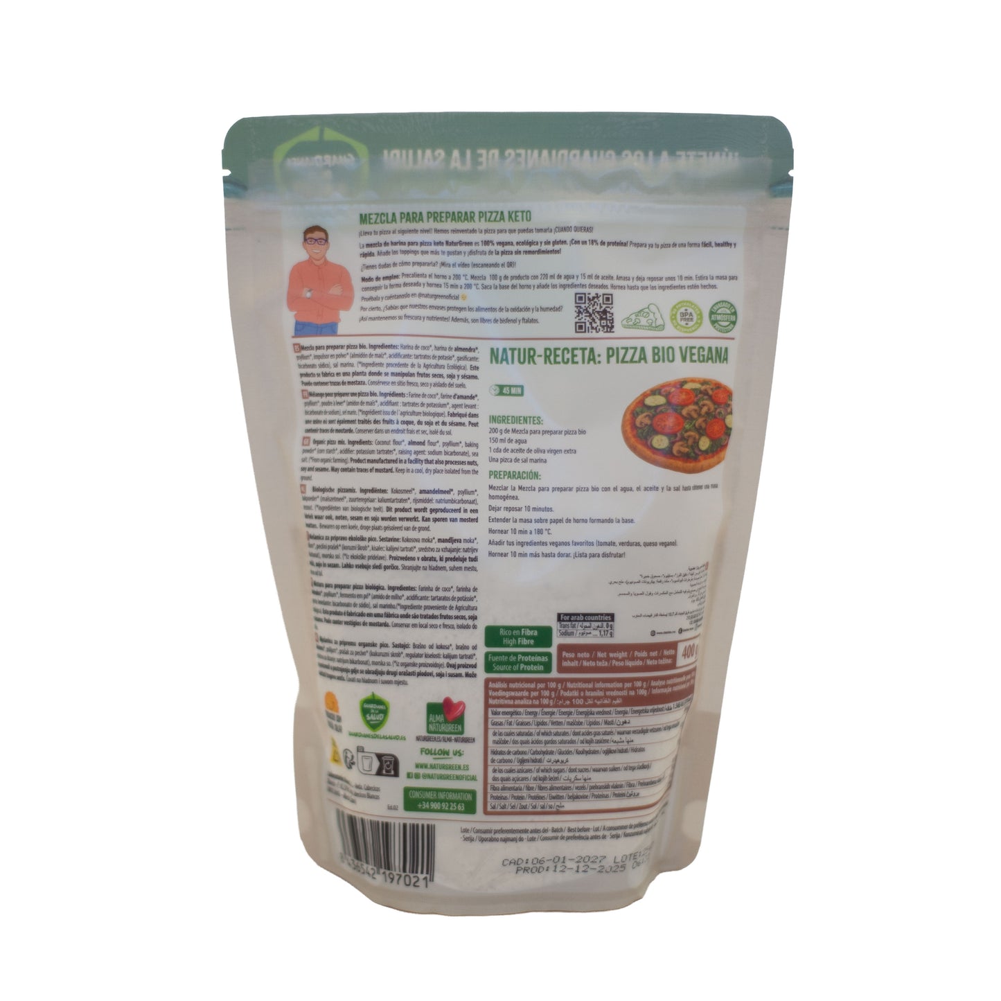 Pack 8x Pizza Keto Bio 400 g NaturGreen