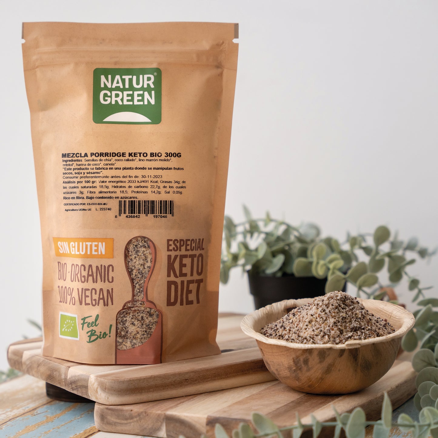 Pack 8x Porridge Keto Bio 300 g NaturGreen
