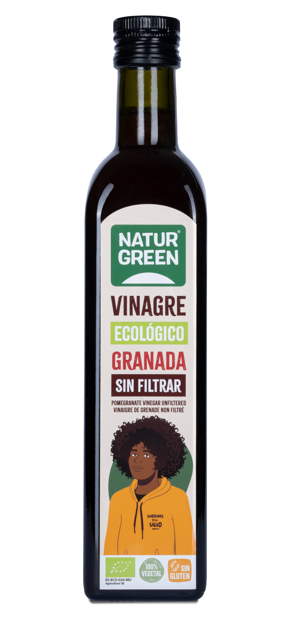 Vinagre de granada sin filtrar Bio 500ml Naturgreen