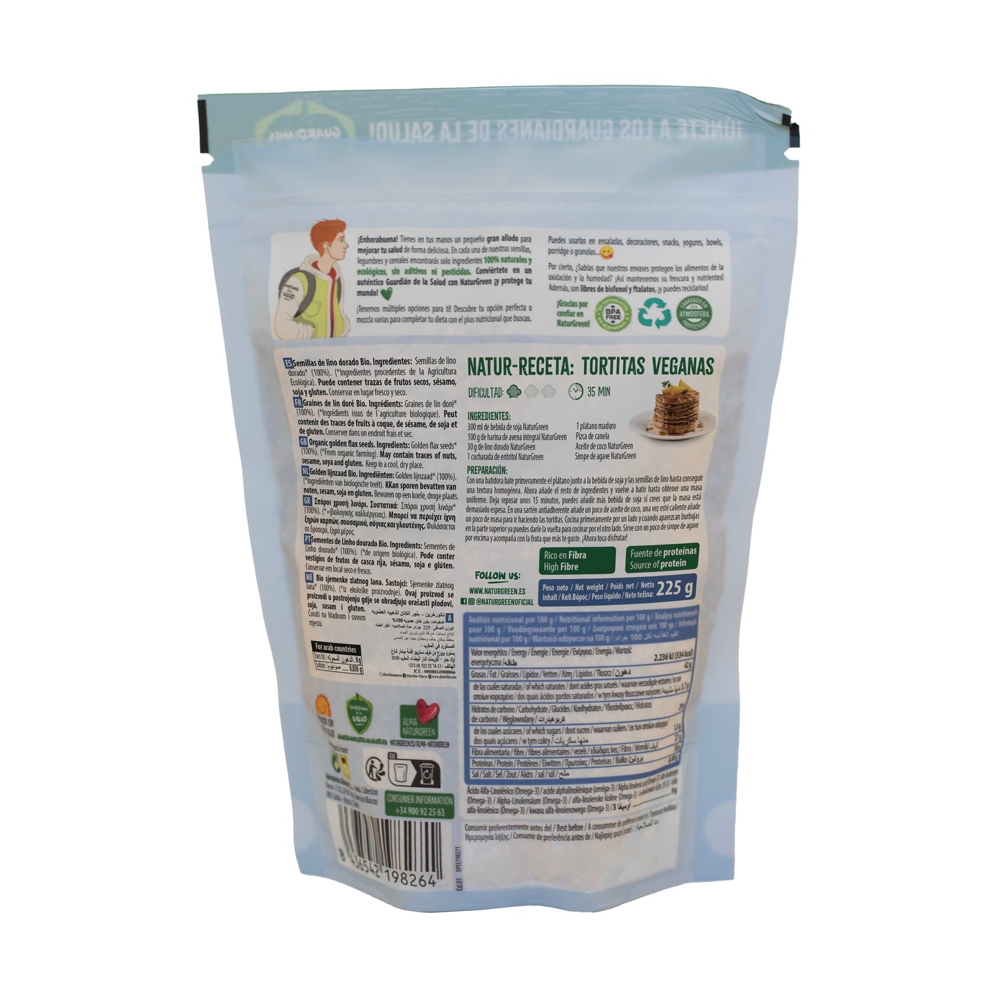 Pack 9x Lino Dorado Ecológico 225g NaturGreen