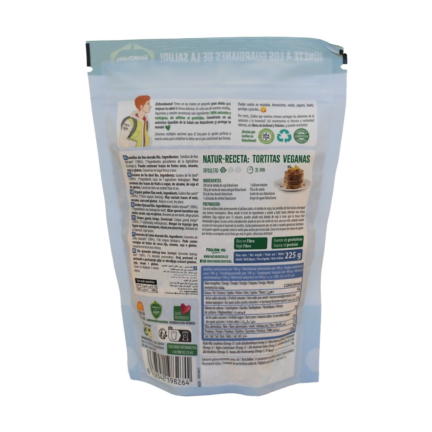 Pack 9x Lino Dorado Ecológico 225g NaturGreen