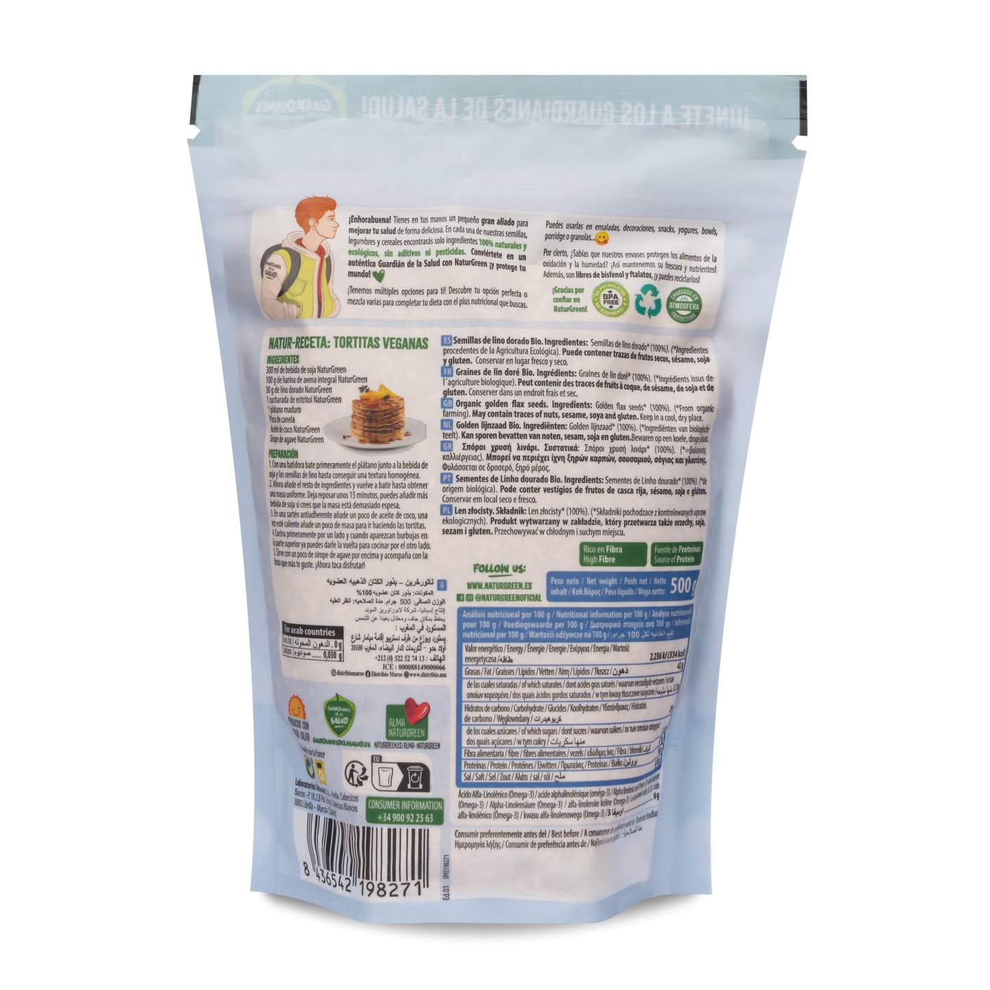Pack 10x Lino Dorado Ecológico 500g NaturGreen