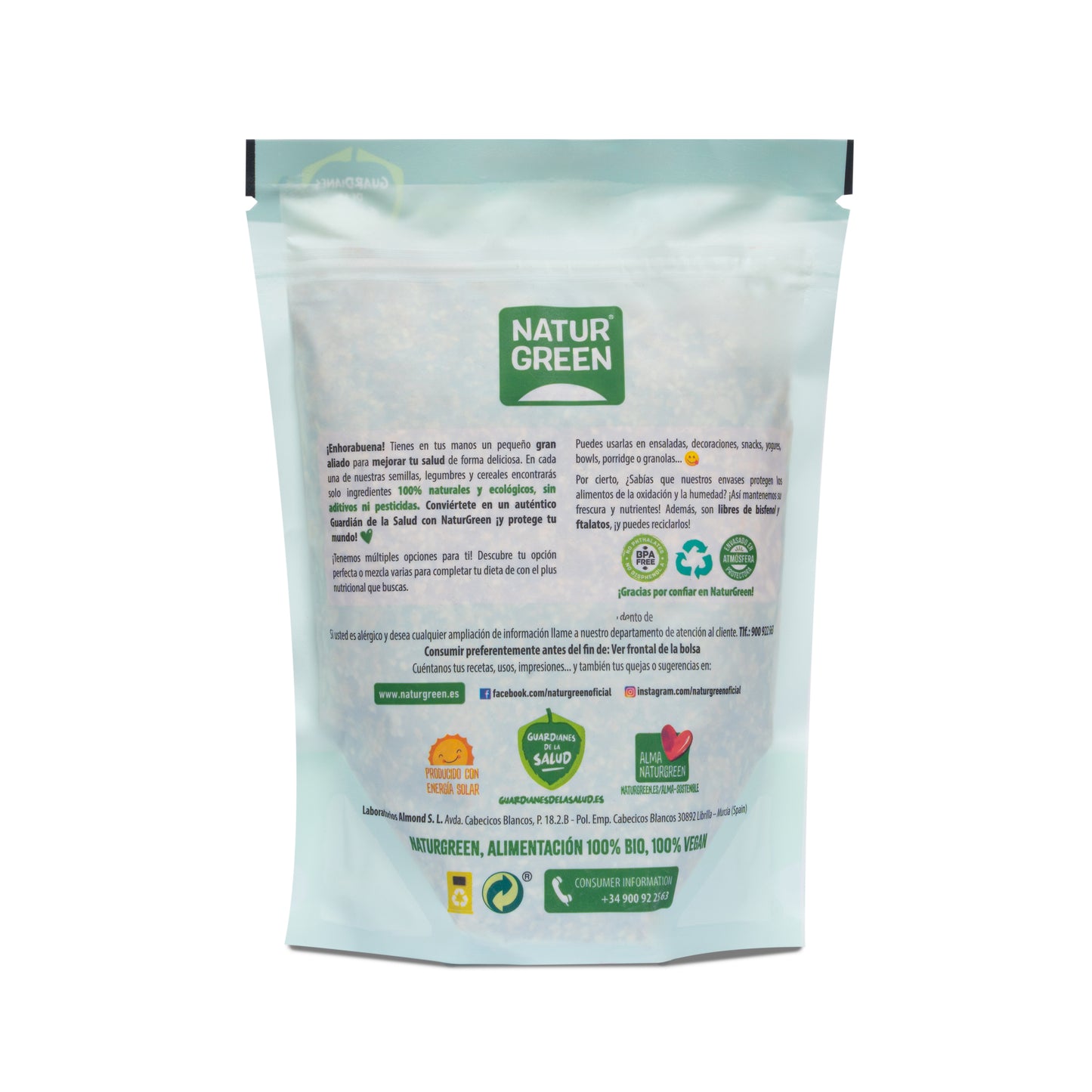 Pack 10x Mezcla 6 Semillas Bio Ensalada 450 g NaturGreen