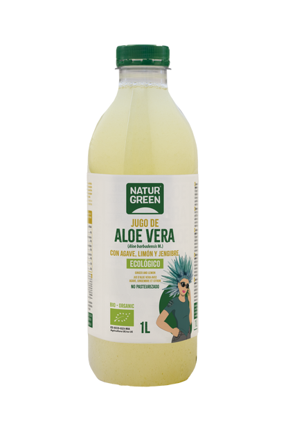 Jugo de Aloe Vera con Agave, Limón y Jengibre Bio 1L NaturGreen