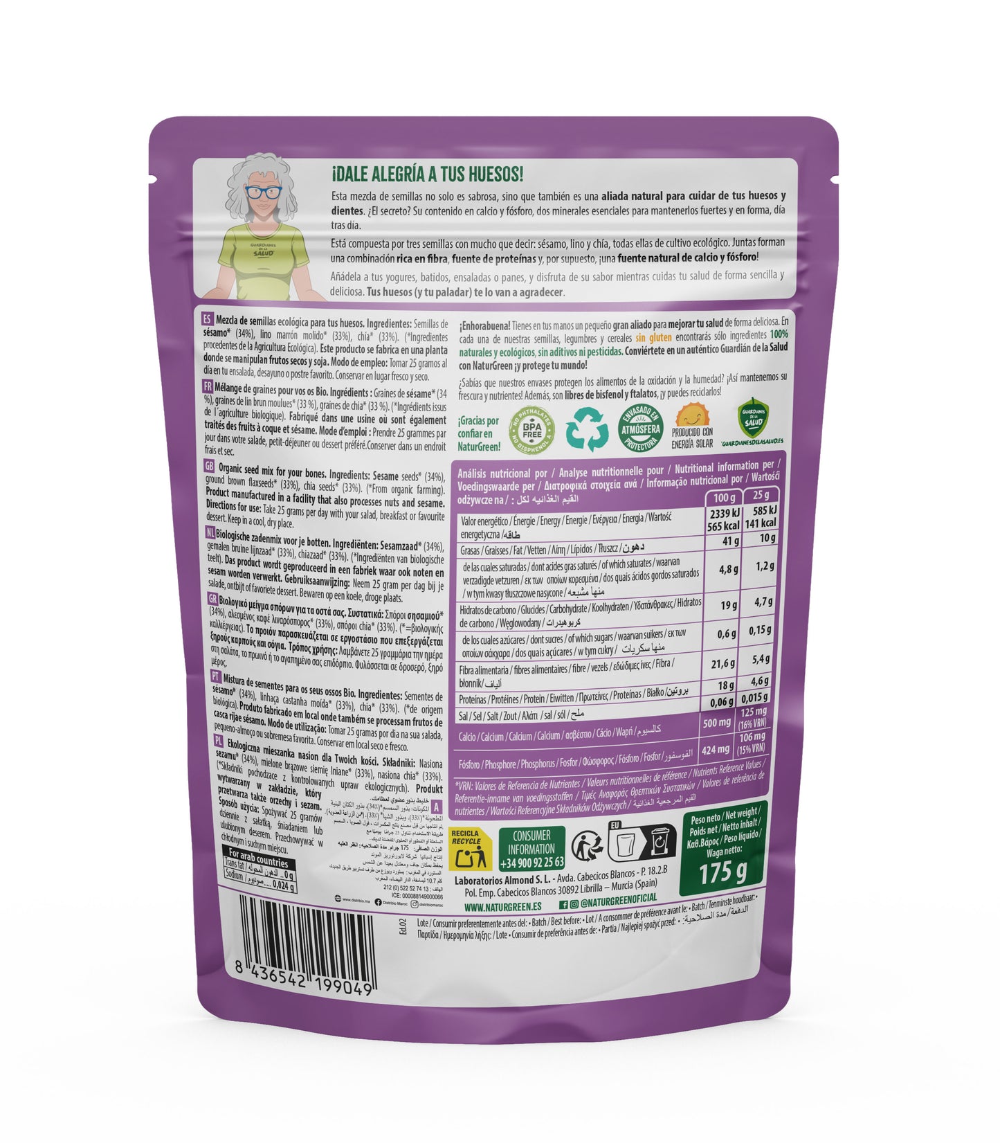 Semillas SmartMix Huesos Bio 175 g NaturGreen