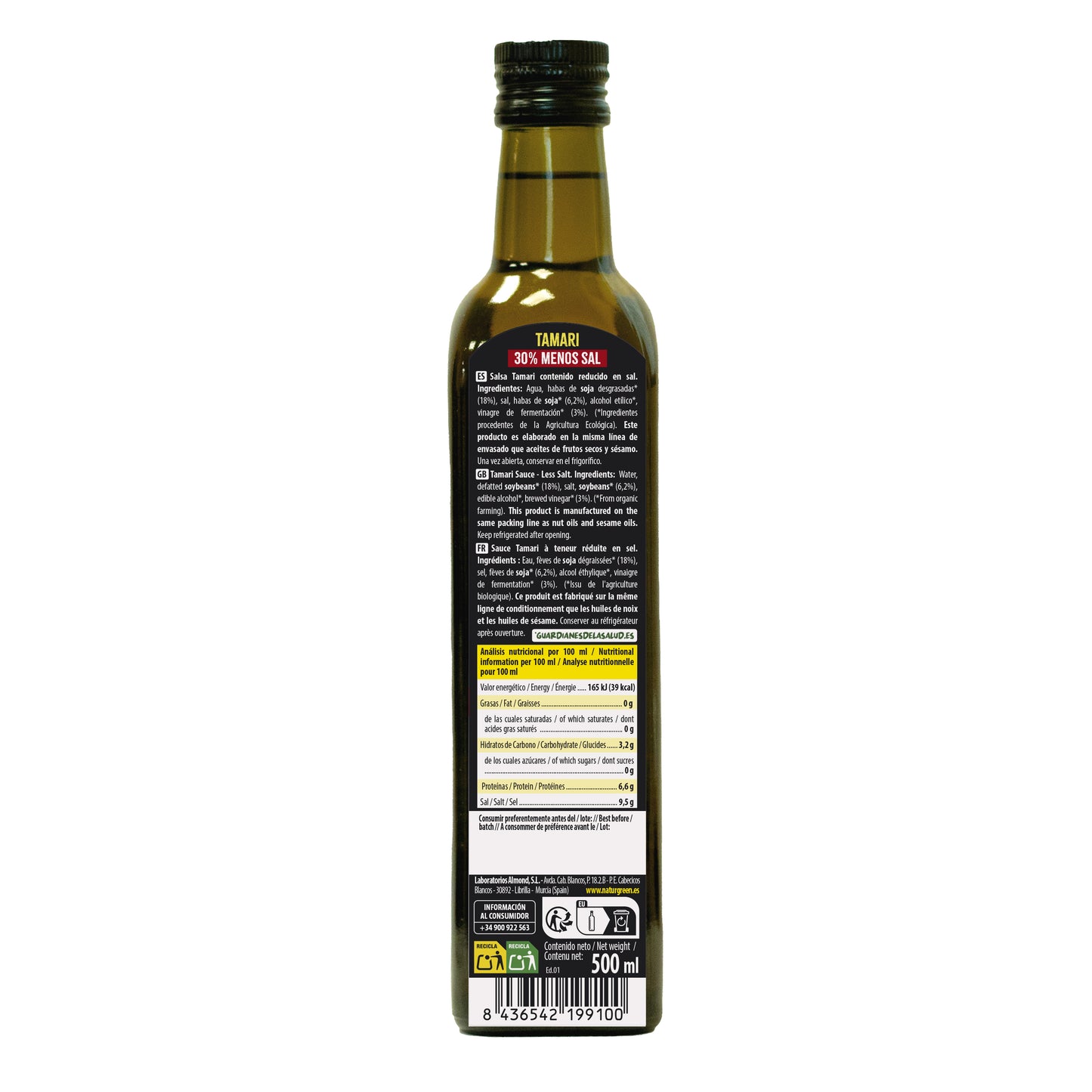 Tamari Contenido Reducido en Sal Bio 500 ml NaturGreen