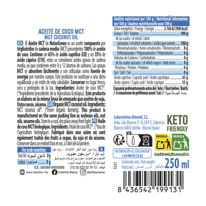 Aceite de Coco MCT Bio 250 ml NaturGreen