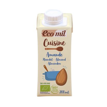 Pack 24x Nata ecológica para cocinar de Almendra 200 ml. EcoMil Cuisine