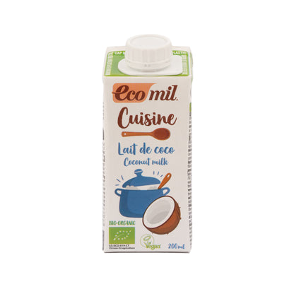 Leche de coco Bio para cocinar 200ml Ecomil
