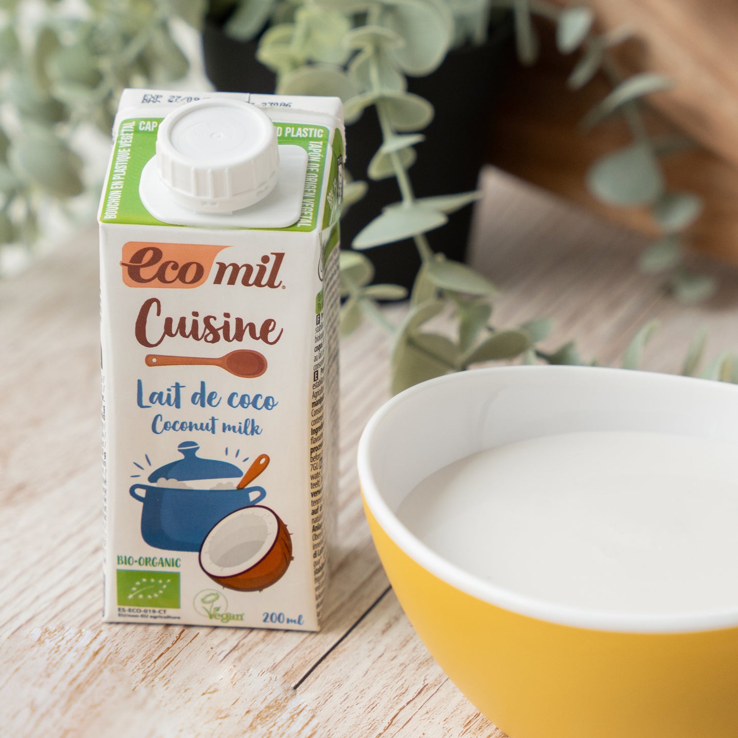 Leche de coco Bio para cocinar 200ml Ecomil