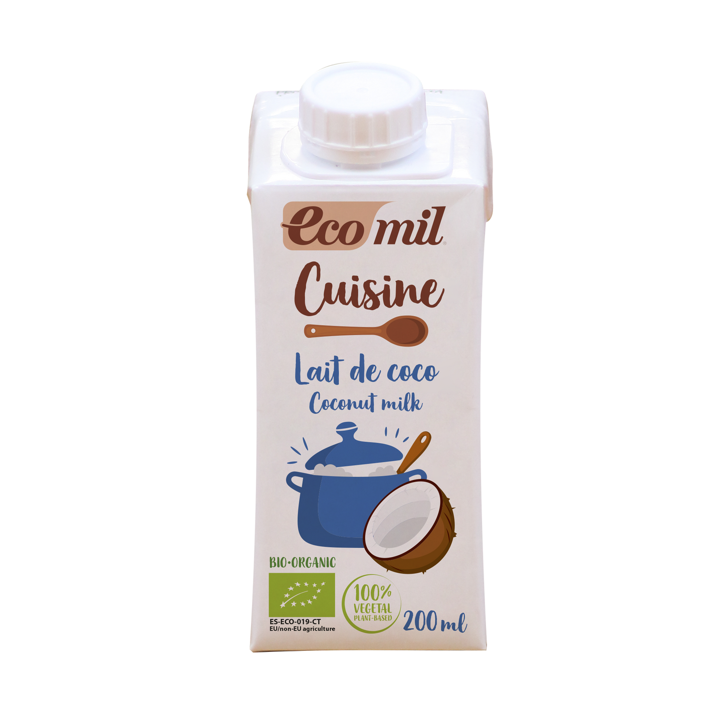 Pack 24x Leche de coco Bio para cocinar 200ml Ecomil