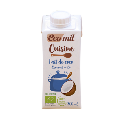 Pack 24x Leche de coco Bio para cocinar 200ml Ecomil