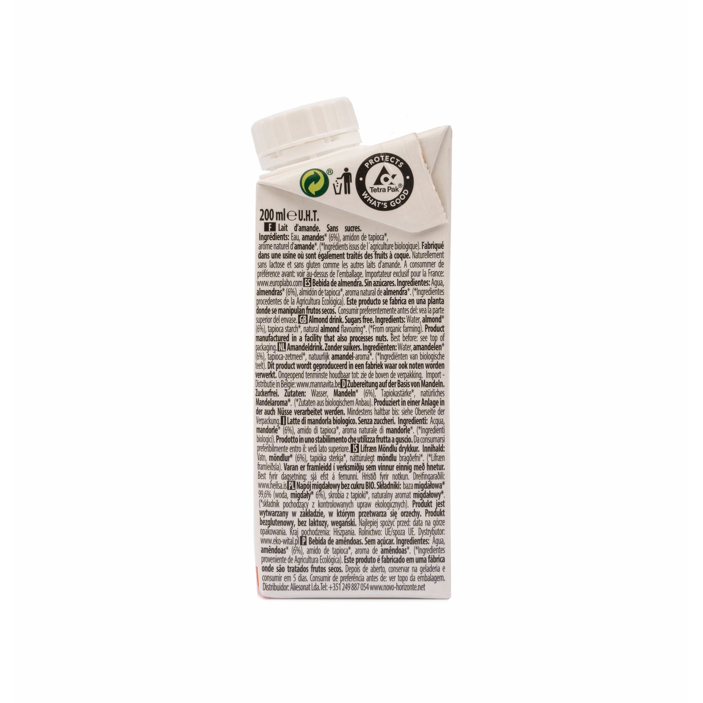 Pack 24x Bebida de Almendra Bio Nature 200ml Ecomil