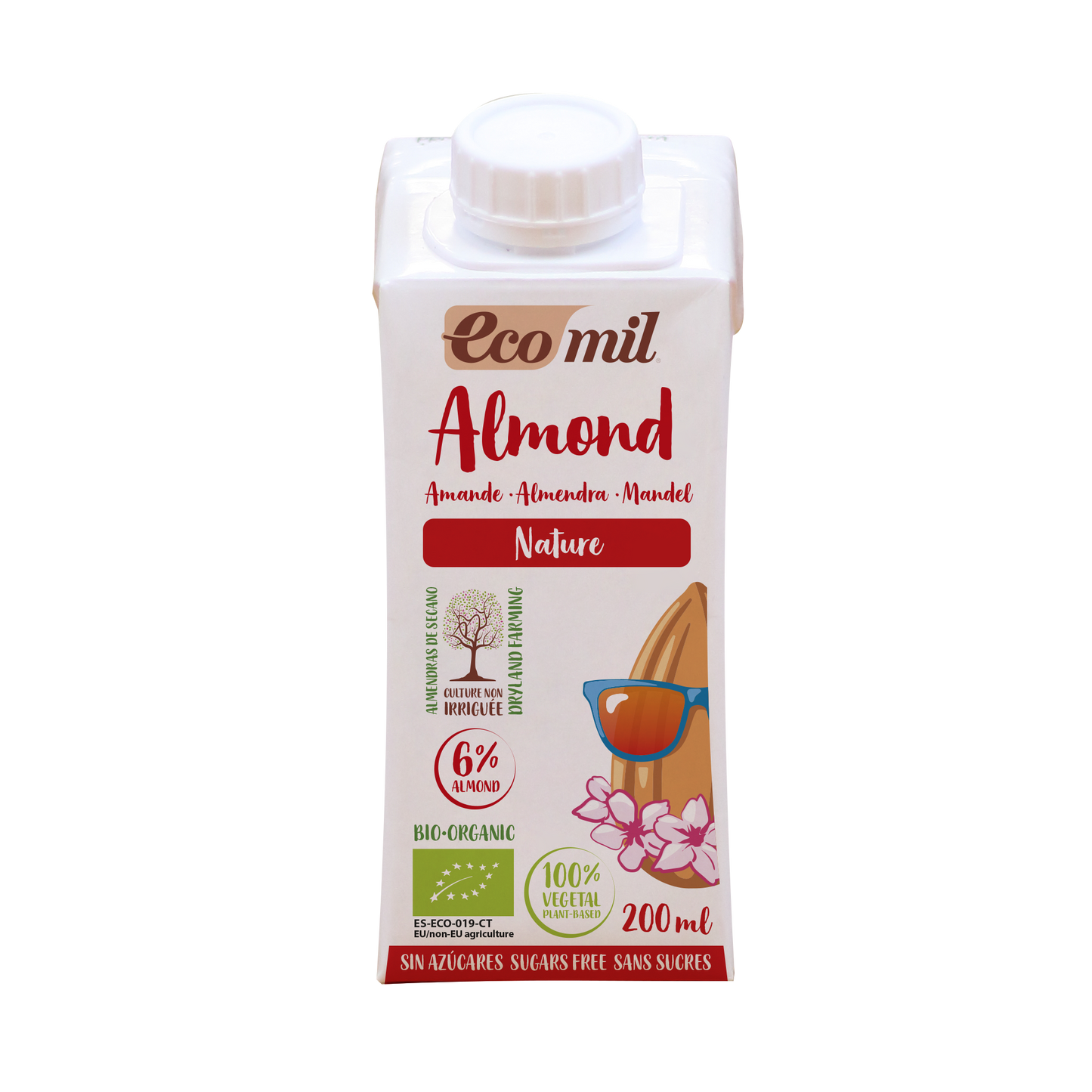 Pack 24x Bebida de Almendra Bio Nature 200ml Ecomil