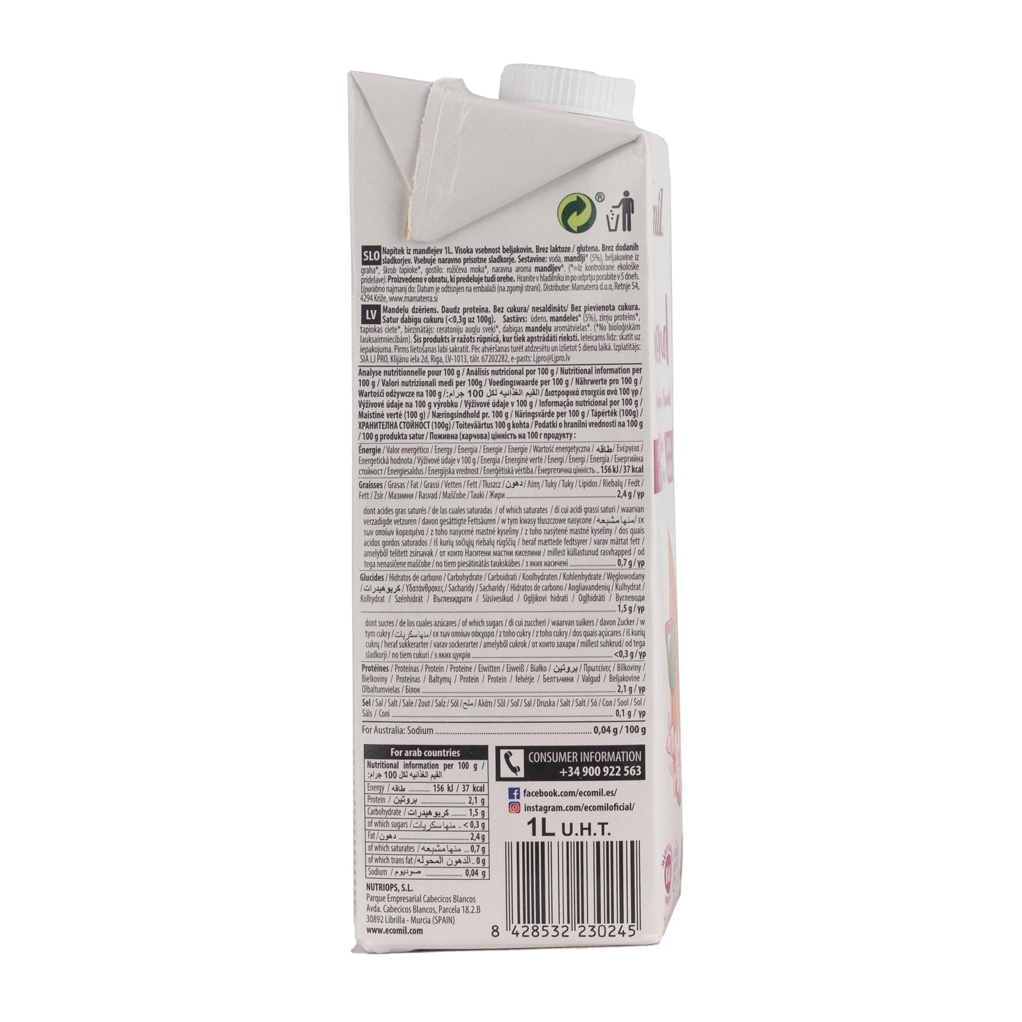 Bebida de Almendra con Proteína Bio Nature 1L Ecomil