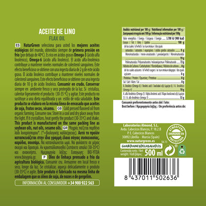 Aceite de Lino Ecológico 500 ml NaturGreen