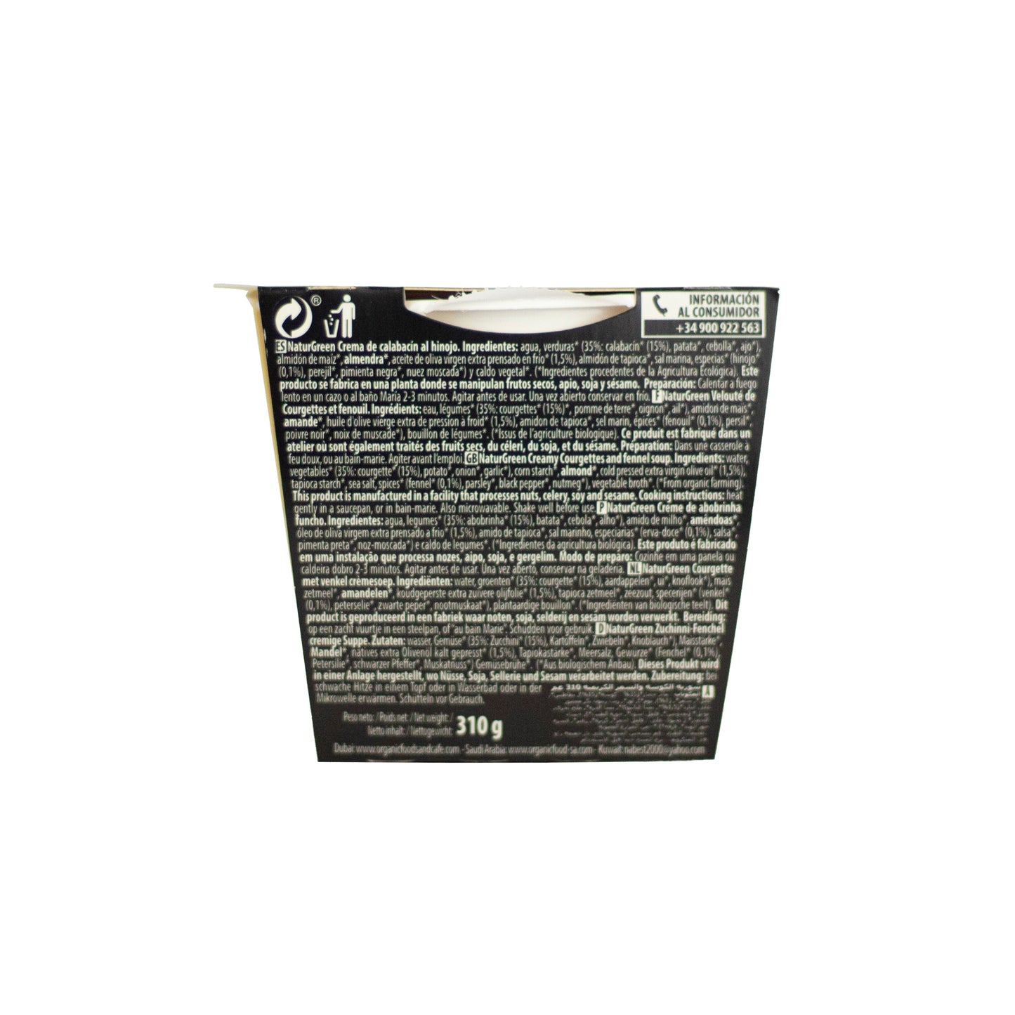 Crema de Calabacín e Hinojo Bio 310g NaturGreen