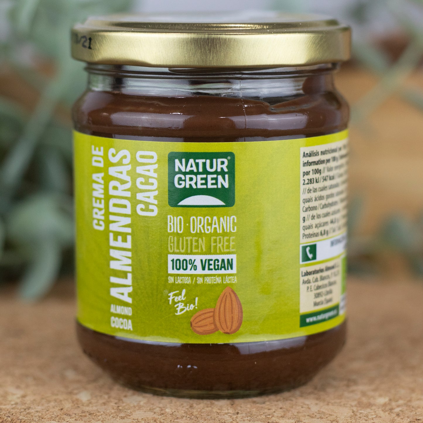 Crema de Almendras y  Cacao Ecológica 200g NaturGreen