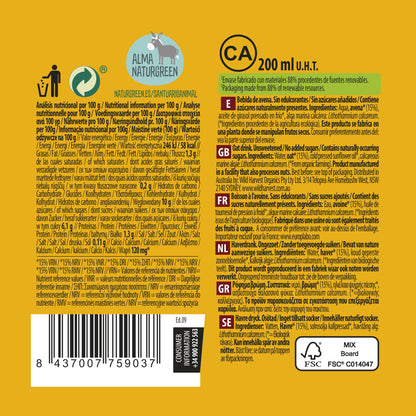 Bebida de Avena Sin Azúcares Añadidos Bio 200 ml NaturGreen