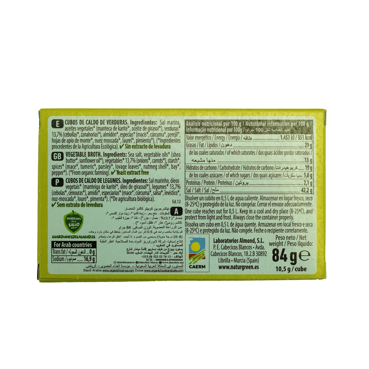 Cubito de Caldo de Verduras Ecológico (10x8,4g) NaturGreen