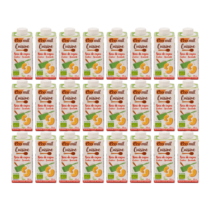 Pack 24x Nata ecológica para cocinar de Anacardos 200 ml. EcoMil Cuisine