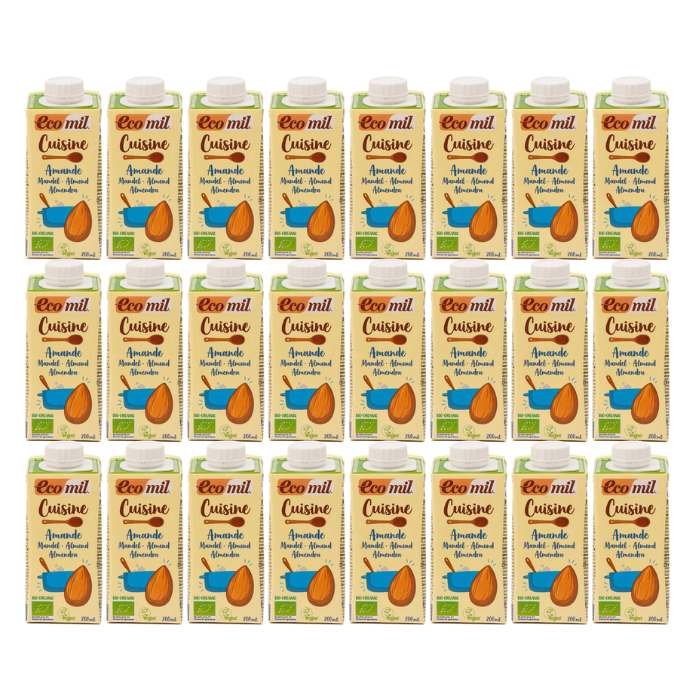 Pack 24x Nata ecológica para cocinar de Almendra 200 ml. EcoMil Cuisine