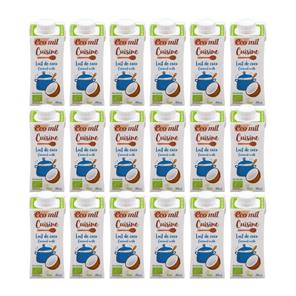 Pack 24x Leche de coco Bio para cocinar 200ml Ecomil
