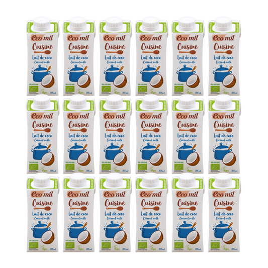 Pack 24x Leche de coco Bio para cocinar 200ml Ecomil