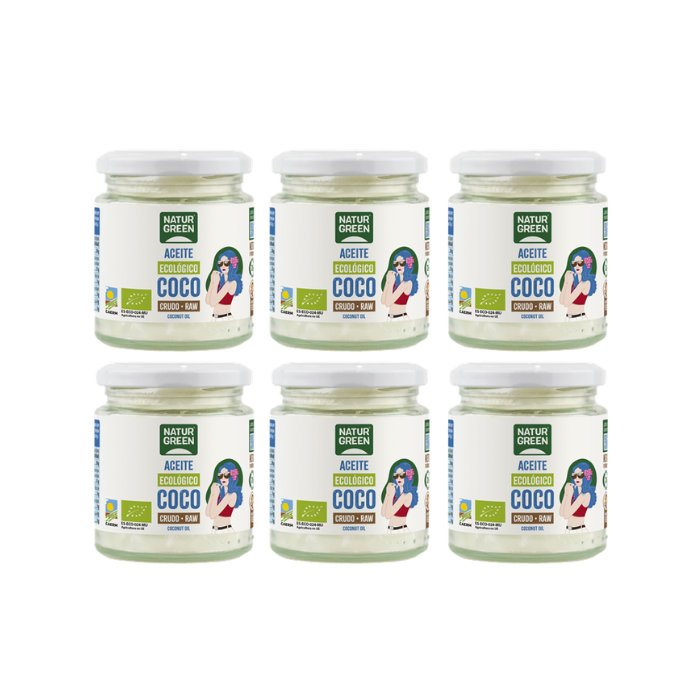 Pack 6x Aceite de Coco Virgen Ecológico 215 ml NaturGreen