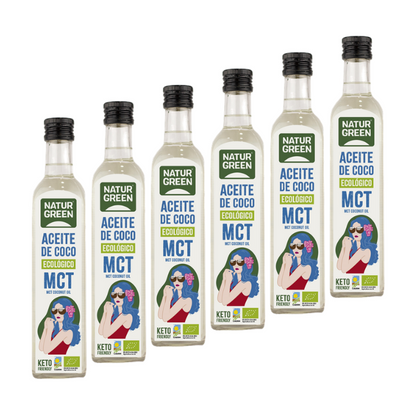 Pack 6x Aceite de Coco MCT Bio 500 ml NaturGreen