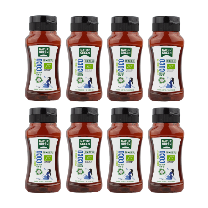 Pack 8x Sirope de coco Bio 258ml / 350g NaturGreen