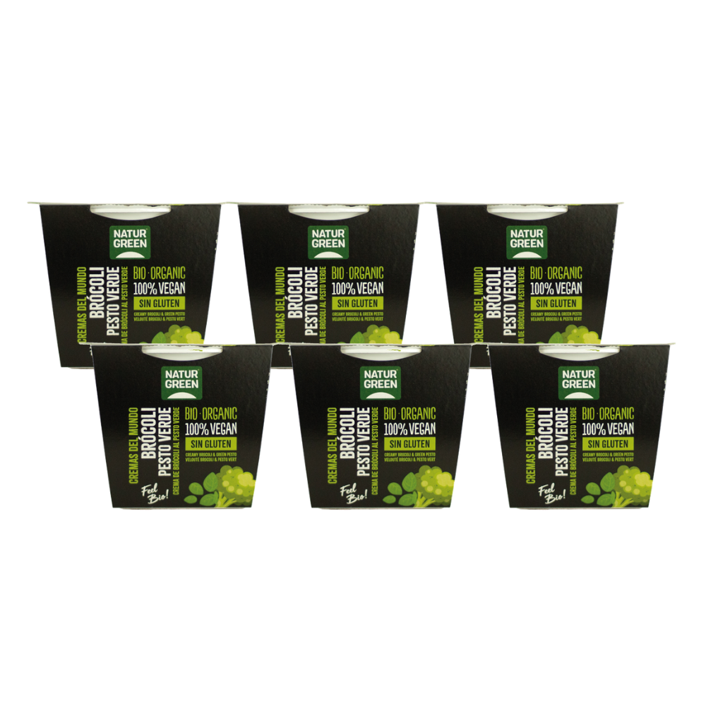 Pack 6x Crema de Brócoli al Pesto Verde Bio 310g NaturGreen