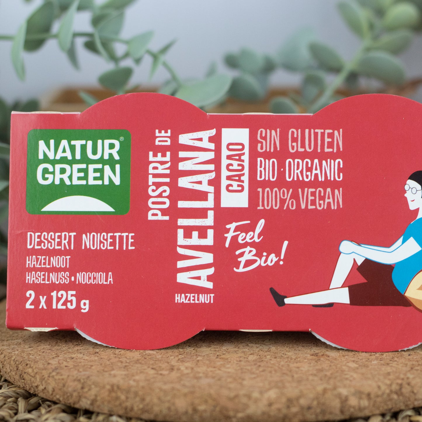 Postre de Avellana y Cacao Bio (2x125 g) NaturGreen