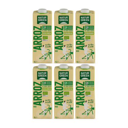 Pack 6x Bebida de Arroz Sin Azúcares Añadidos Bio 1L NaturGreen