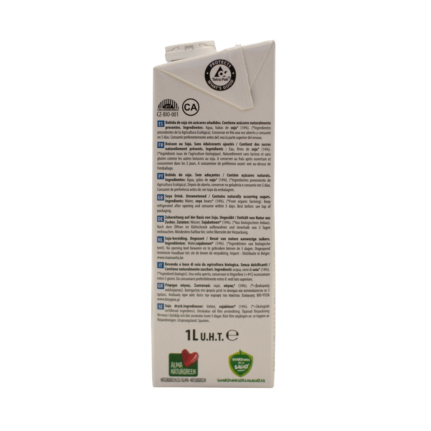 Pack 6x Bebida de Soja Natural Ecológica 1l NaturGreen