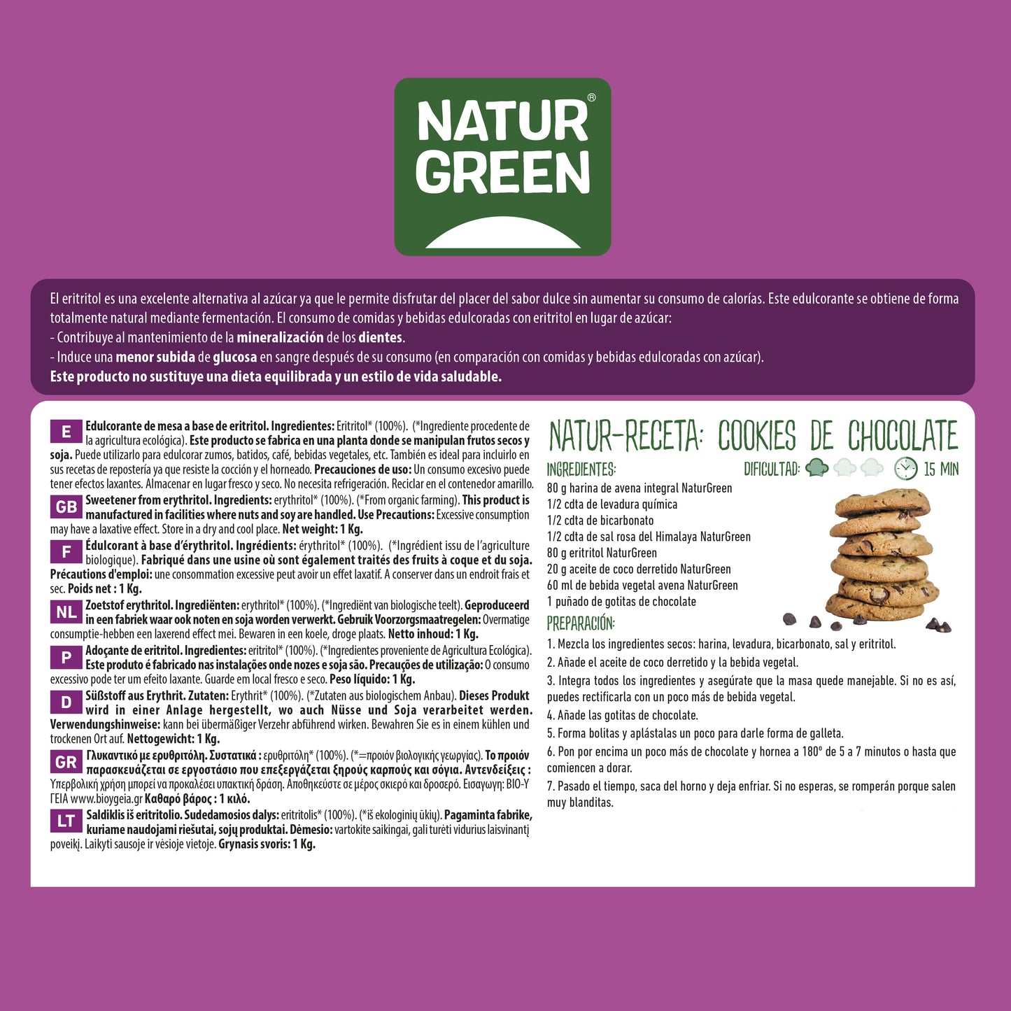 Eritritol Bio 1kg NaturGreen