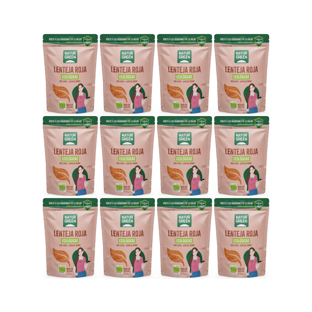 Pack 12x Lenteja Roja Ecológica 500g NaturGreen