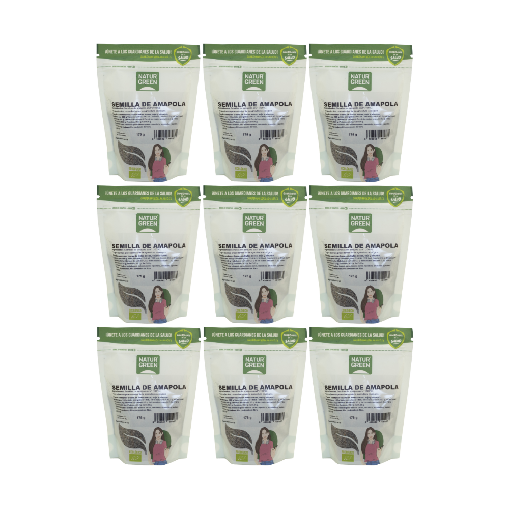 Pack 9x Semillas de Amapola Ecológicas 175g NaturGreen