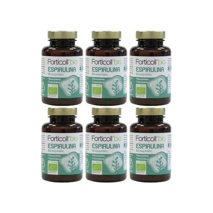 Pack 6x Espirulina Ecológica 180 comprimidos Forticoll