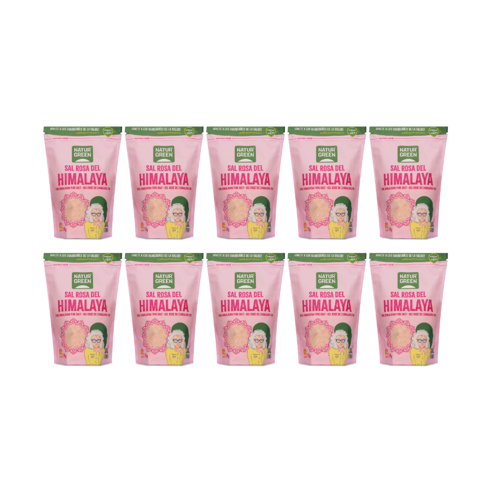 Pack 10x Sal Rosa del Himalaya Fina 1 kg NaturGreen