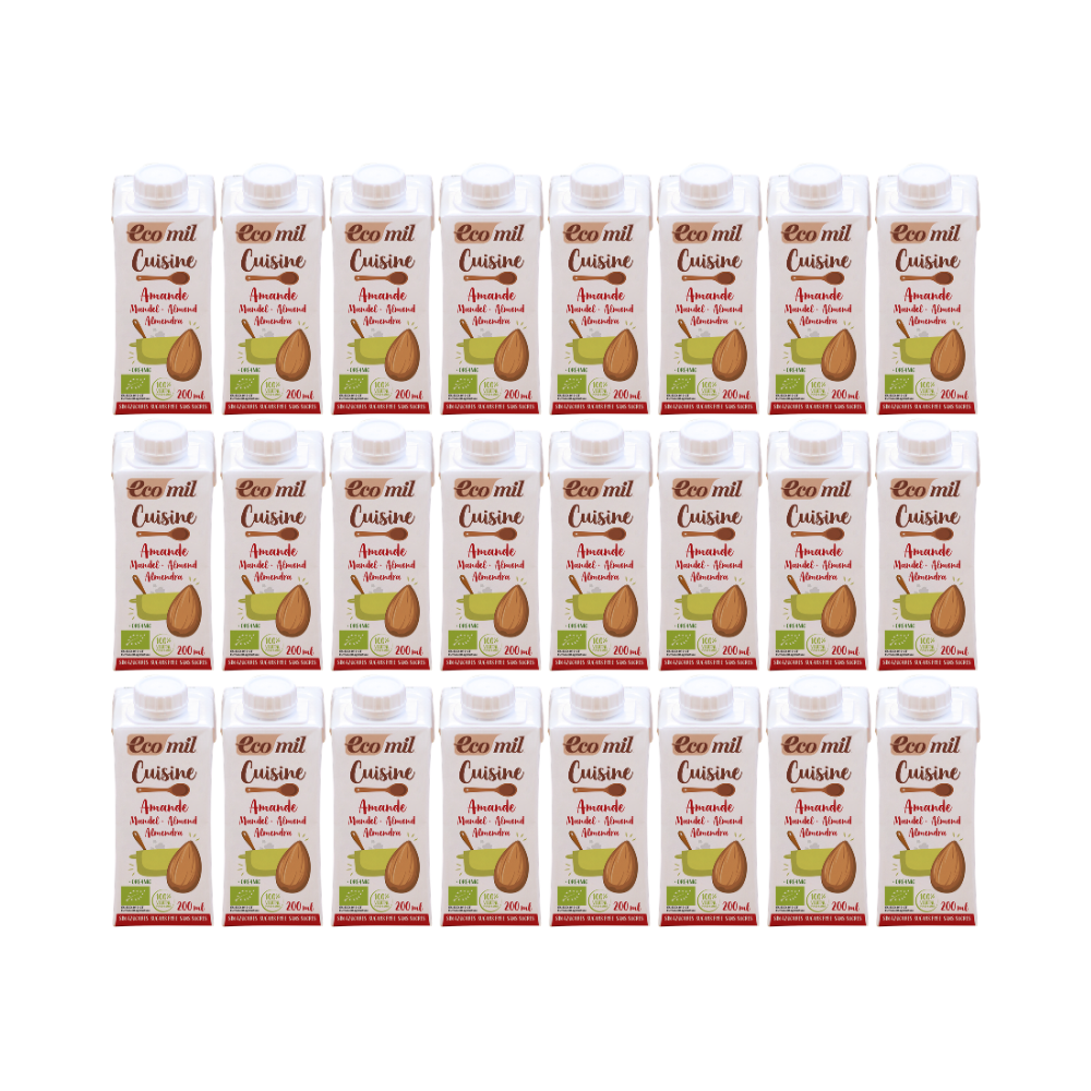 Pack 24x Crema de Almendra para cocinar ecológica 200 ml EcoMil Cuisine