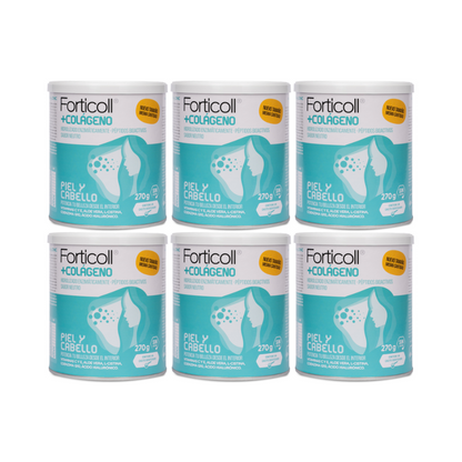 Pack 6x Colágeno BioActivo Piel y Cabello 270 g Forticoll