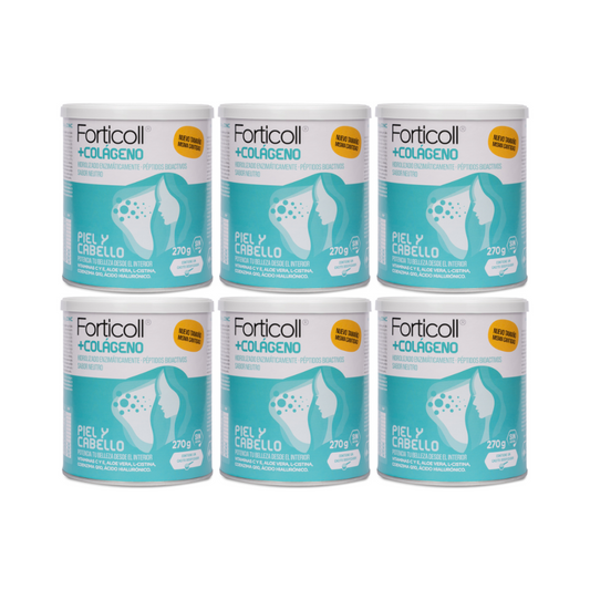 Pack 6x Colágeno BioActivo Piel y Cabello 270 g Forticoll