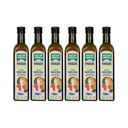 Pack 6x Vinagre de Sidra de Manzana Ecológico 500 ml NaturGreen