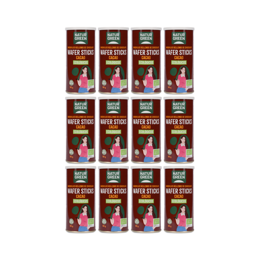 Pack 12x Wafer sticks de cacao Bio 140g NaturGreen